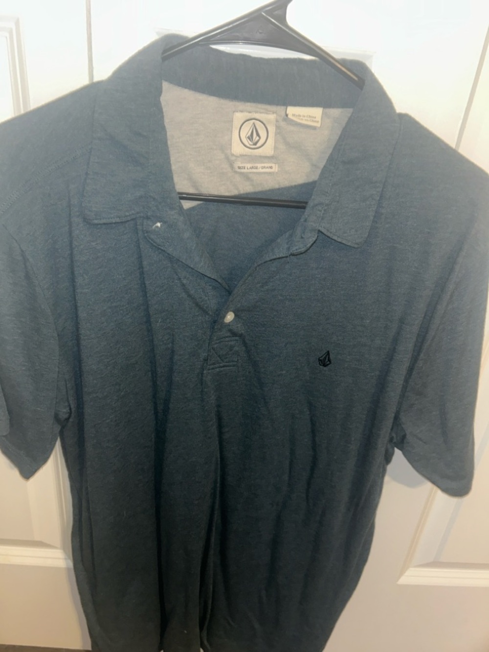 Volcom Men's Heather Teal Short-Sleeve Polo